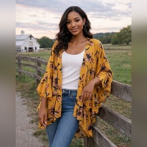 Live 4 Truth Orange Floral Kimono